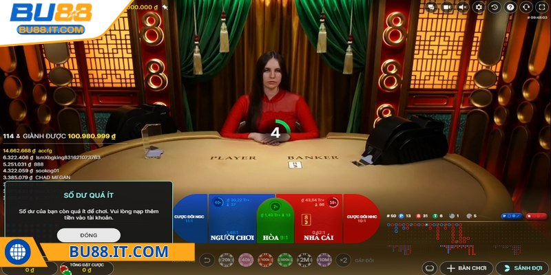 Trải nghiệm baccarat live cực kỳ chân thực BU88 dành cho bạn Trải nghiệm baccarat live cực kỳ chân thực BU88, đỉnh cao
